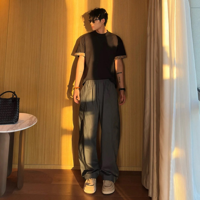 9a+ quality bottega veneta olive green elasticated waist trousers